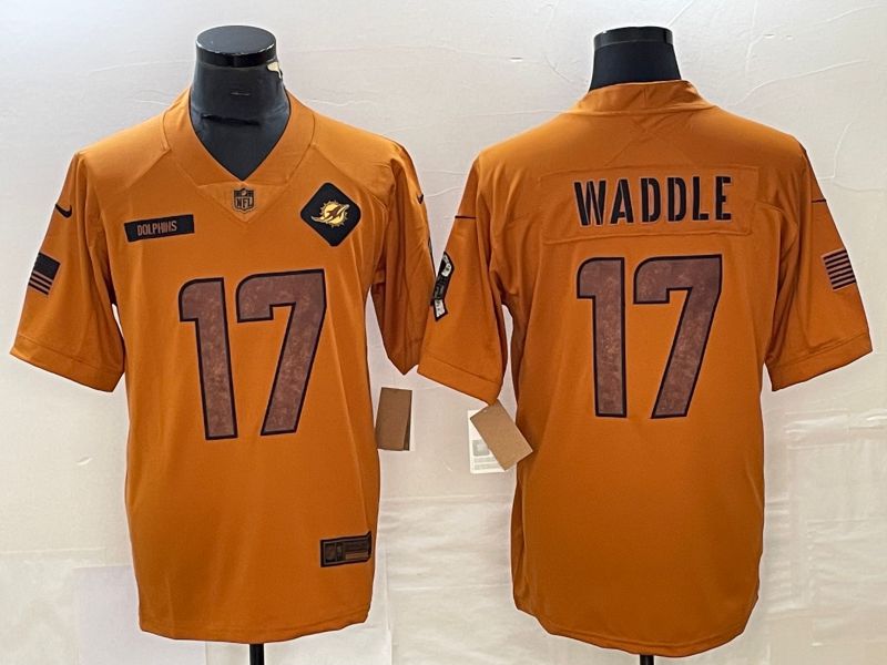 Men Miami Dolphins #17 Waddle brown Nike 2023 Salute To Service Limited NFL Jersey->miami dolphins->NFL Jersey
